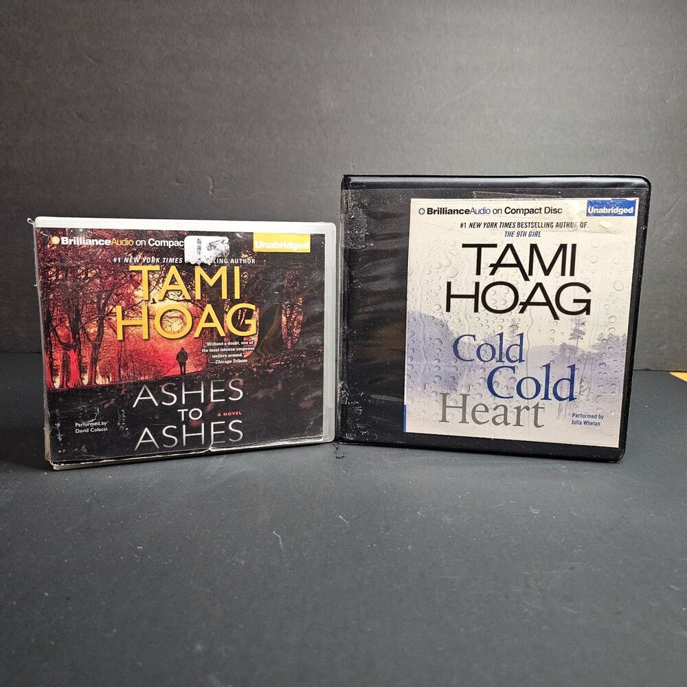 Lot of 2 Tami Hoag CD Audiobooks Ashes to Ashes, Cold Cold Heart